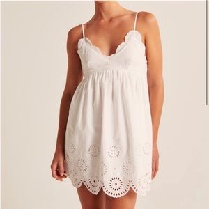 white Abercrombie dress with adjustable straps
